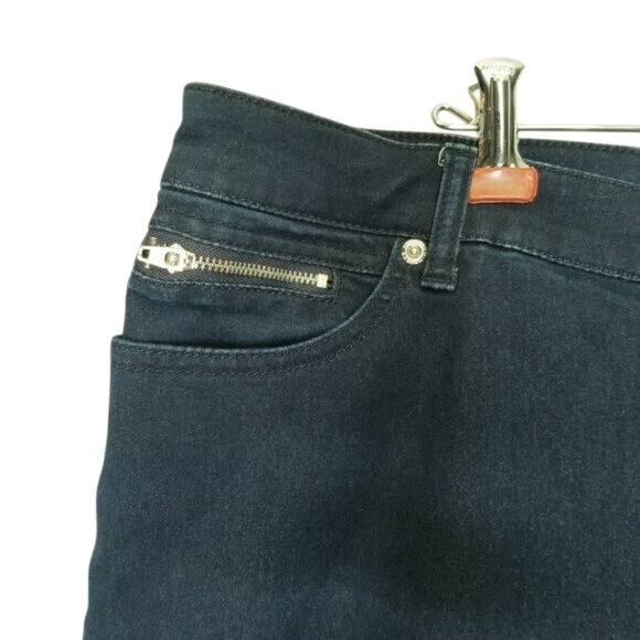 Chicos Platinum Denim Womens Stretch Jeans Cropped 3‎ L Dark Wash Basic Capsule - Picture 3 of 11